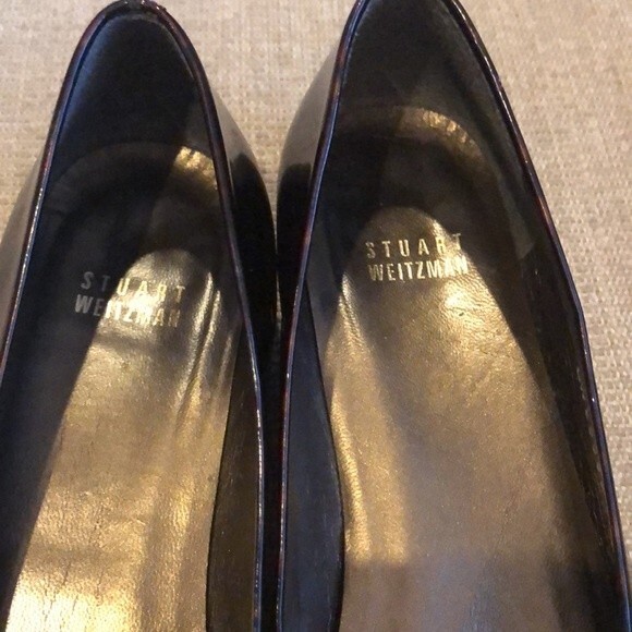 Stuart Weitzman Tortoise Shell Leather Wedge Flats 8M - Picture 7 of 9